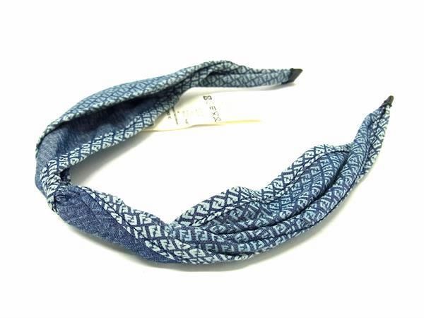 Fendi Zucca Pattern Zucchino 100% Cotton Catsuit Hair Accessory Women's Blue