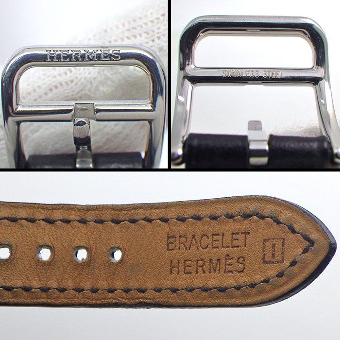 Hermes Watch H Watch Dubretour Hh1210 Square Silver Vague Guilloche Dial SS