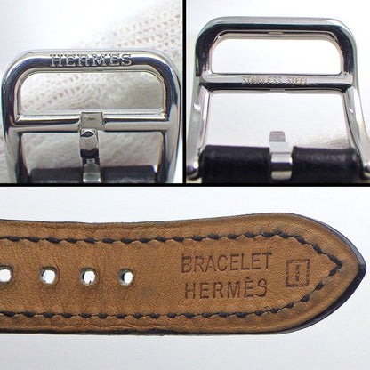 Hermes Watch H Watch Dubretour Hh1210 Square Silver Vague Guilloche Dial SS