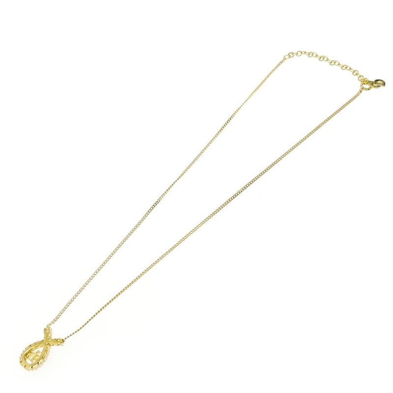 Christian Dior GP Rhinestone CD Logo Necklace Gold 409737 Necklace
