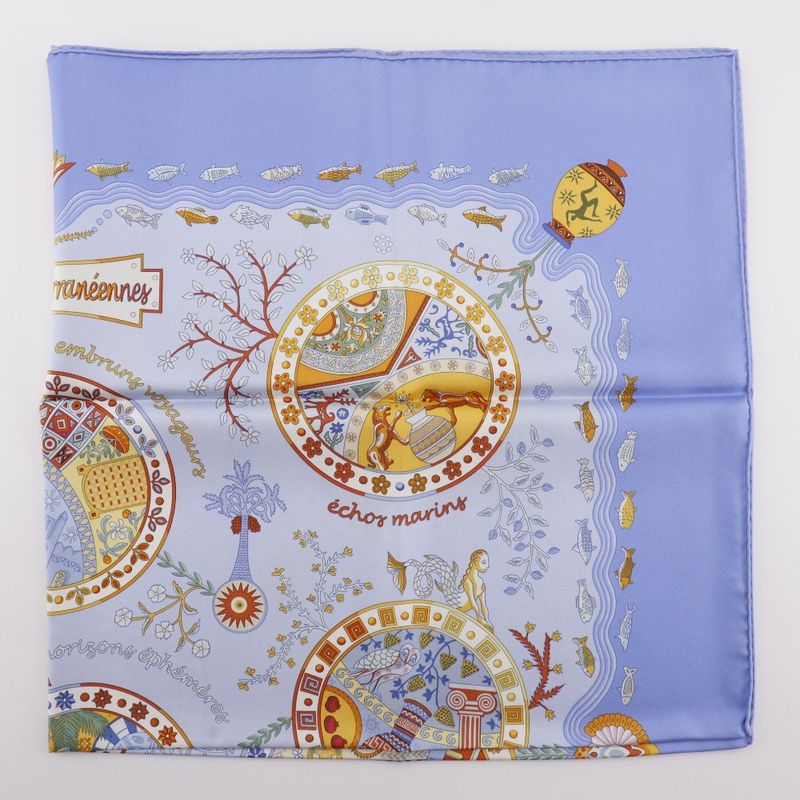 Hermes Carré 90 Mediterranean Port Town Silk Women's Scarf