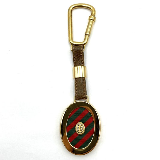 Gucci Key Holder Gold Hardware Retro Sherry Line Leather Brown Ladies Men