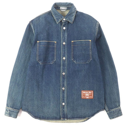 DIOR Homme 22AW 113d585by513 100% Cotton Leather Washed Denim Jacket With Logo