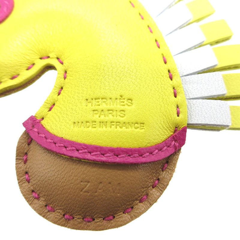 Hermes Gigi Camaille Key Holder Año Milo Lime/rose Purple/chai Yellow Stamped Z