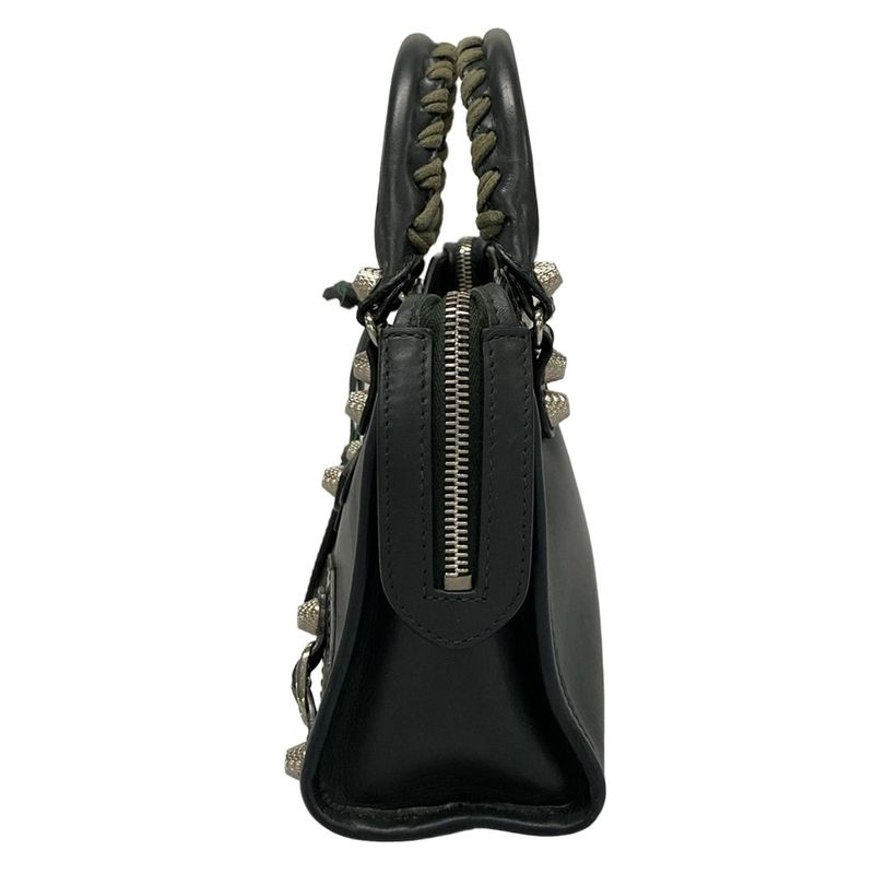 Balenciaga Handbag The Giant Mini City 309544 Blue Green Leather