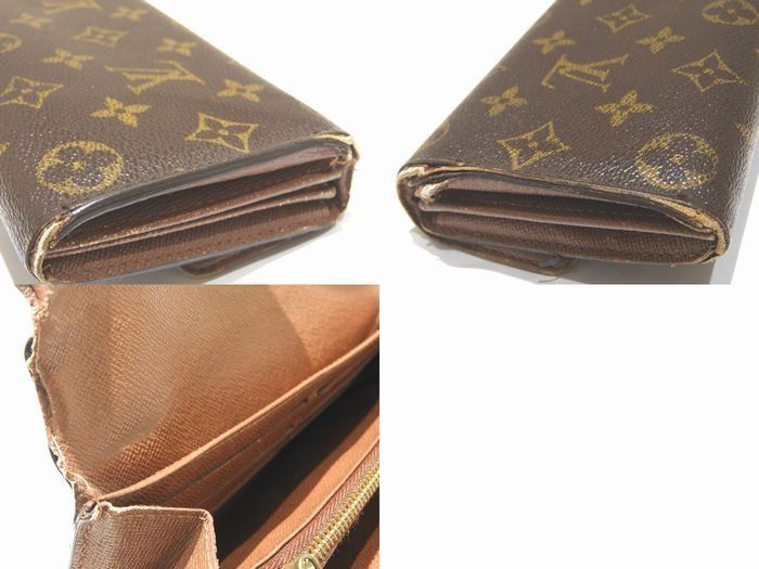 Louis Vuitton Long Wallet ◇ Monogram Portefeuille Sarah Medium Zipper 10-credit-