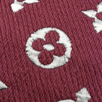 Louis Vuitton Scarf Echarpe Logomania Duo M73887 Monogram Wool Silk Wine Red
