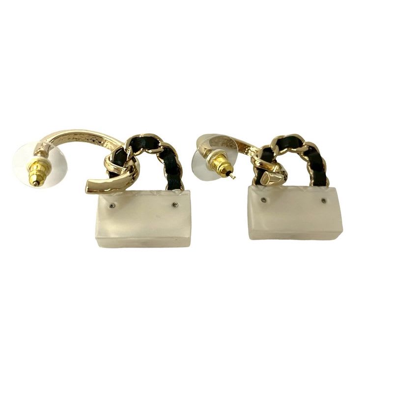 Chanel Chanel Quilted Bag Motif Plastic Earrings Accessories 23BC