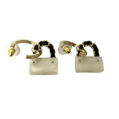 Chanel Chanel Quilted Bag Motif Plastic Earrings Accessories 23BC
