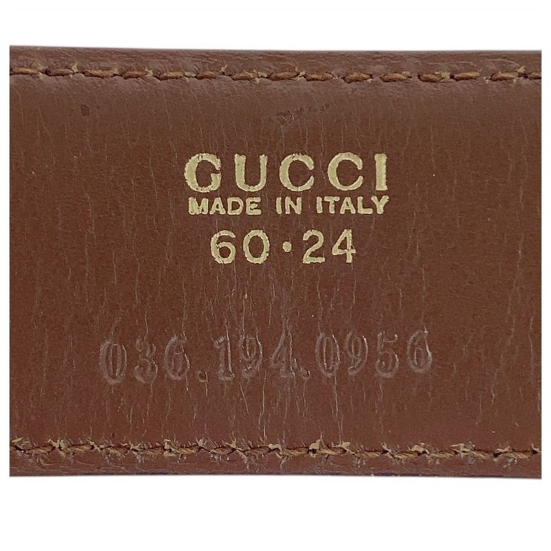 Gucci G Buckle 60cm (2362in)/24" Black Gold Hardware Leather 036 194 0956 Belt