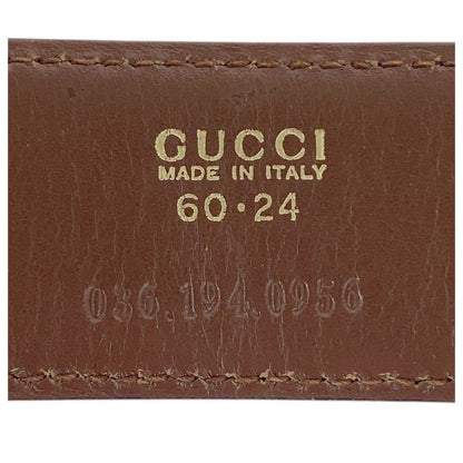 Gucci G Buckle 60cm (2362in)/24" Black Gold Hardware Leather 036 194 0956 Belt