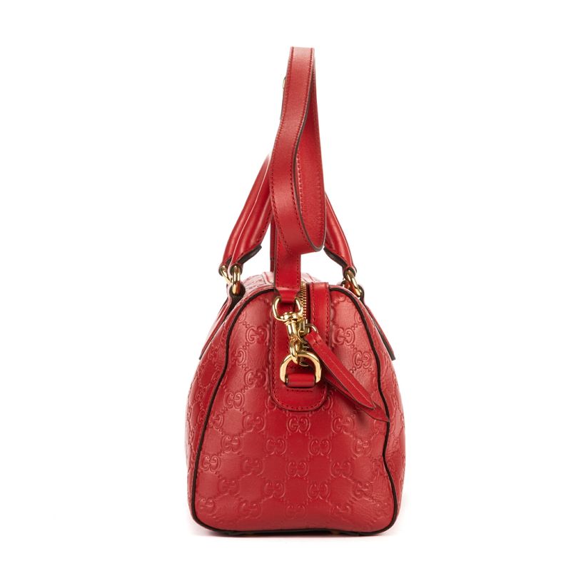 Gucci Boston Bandoliere Red Guccissima A