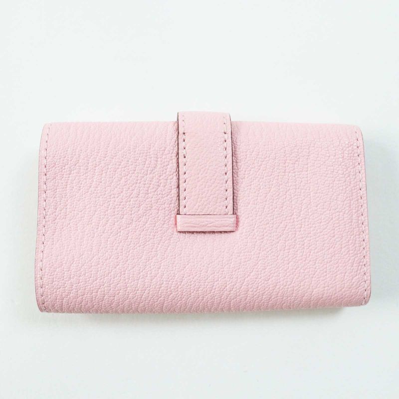 Hermes Bearn Rose Confetti Silver Hardware Chevre Misol 4-ring Key Case With Z