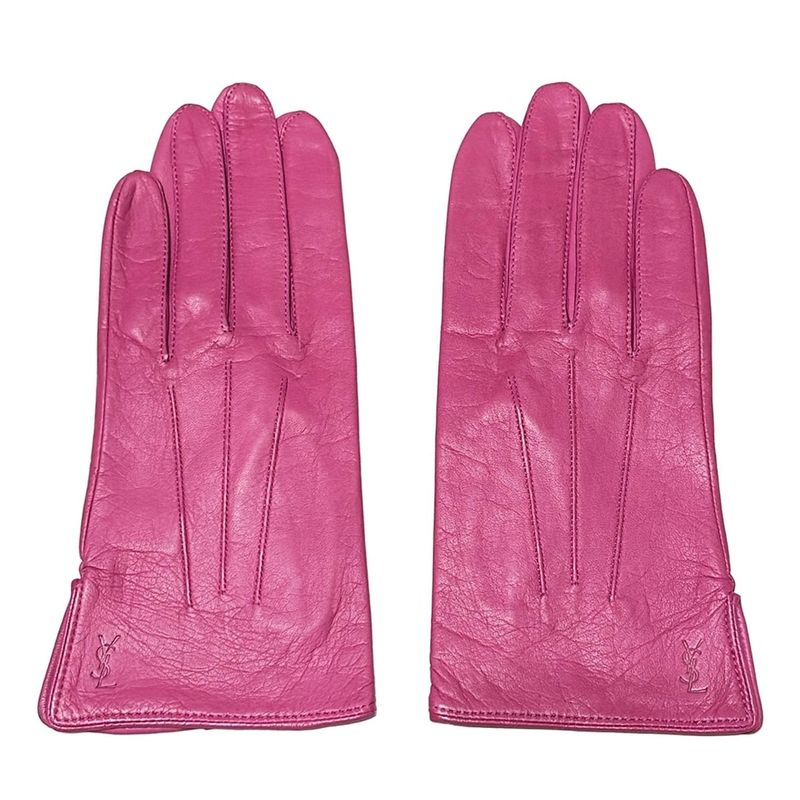 Yvessaint Laurent Gloves Women - Pink Leather