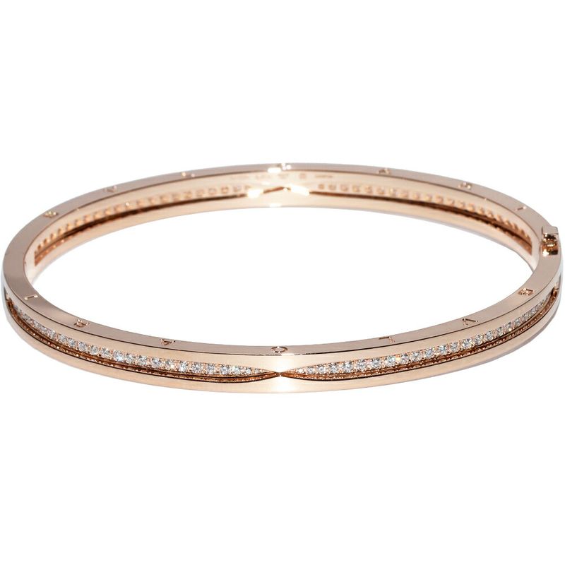 Bulgari Bracelet Bangle 18K Pink Gold Diamond 101ct Bzero1 Bracelet M Spiral