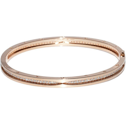 Bulgari Bracelet Bangle 18K Pink Gold Diamond 101ct Bzero1 Bracelet M Spiral