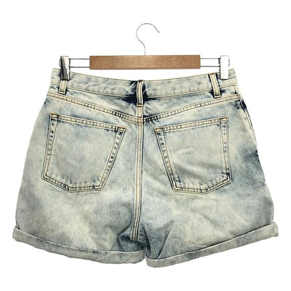 Saint Laurent Paris | 2016 | Bleached Denim Shorts | 26 | Indigo | Women