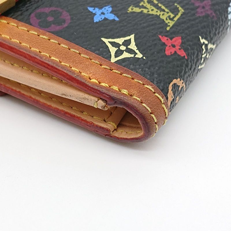 Louis Vuitton Multicolor Folded Wallet Porte Monet Vieux Carte Cles Di Black