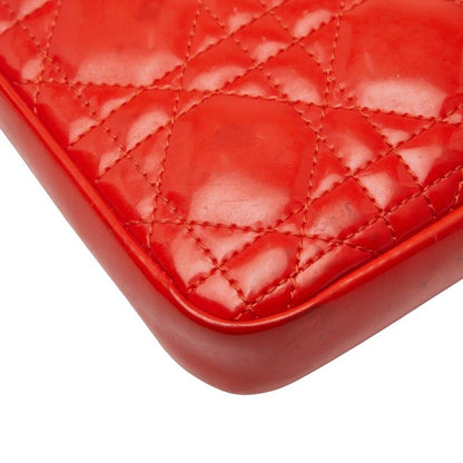 Dior Cannage Crossbody Chain Wallet Shoulder Bag Orange Enamel Women's Dior
