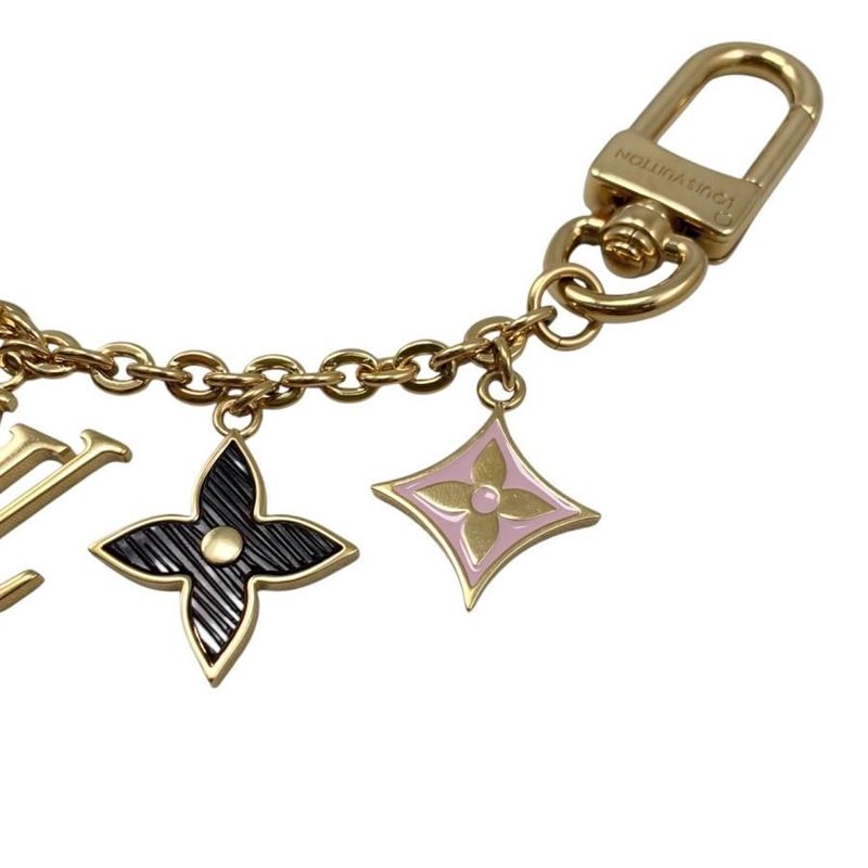 Louis Vuitton Bag Charm Chain Spring Street M01188 Monogram Flower Epi Gold