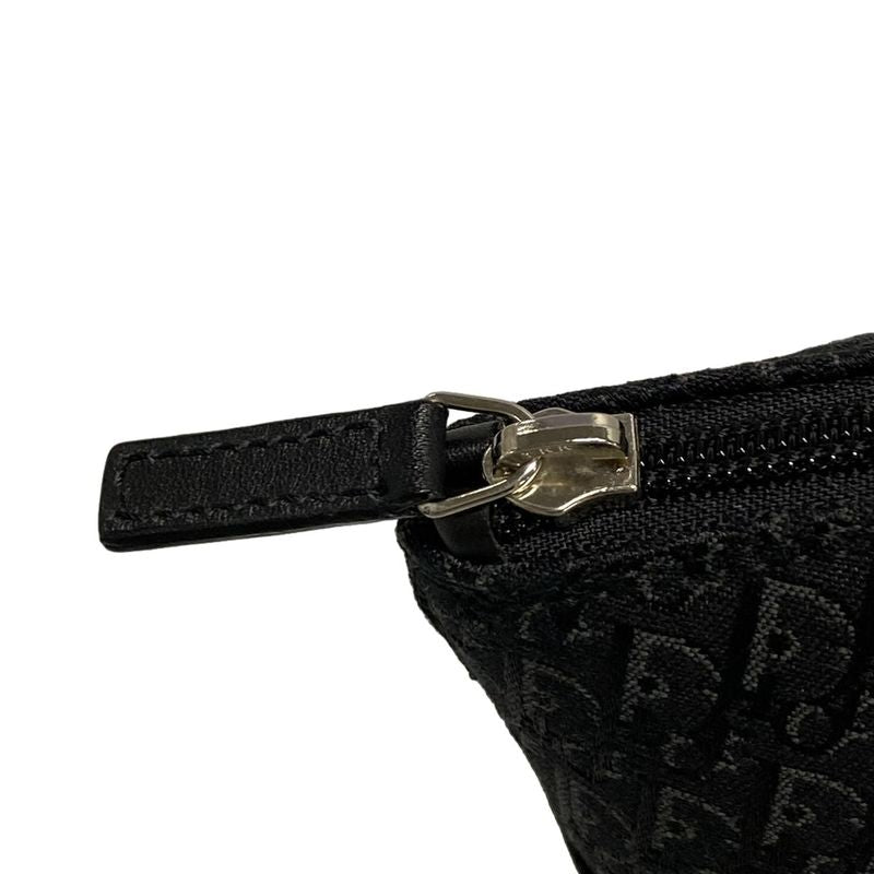 Dior/christian Dior Handbag Trotter Black And Dark Gray Studded/mini Bag Leather