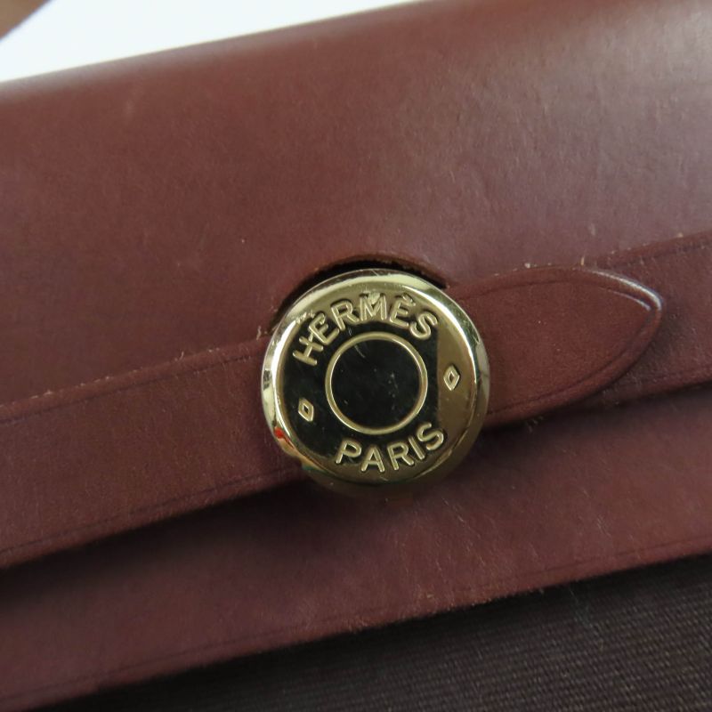 Hermes Yale Bag PM Toile Officier Vibrato Gold Hardware Shoulder Bag Brown