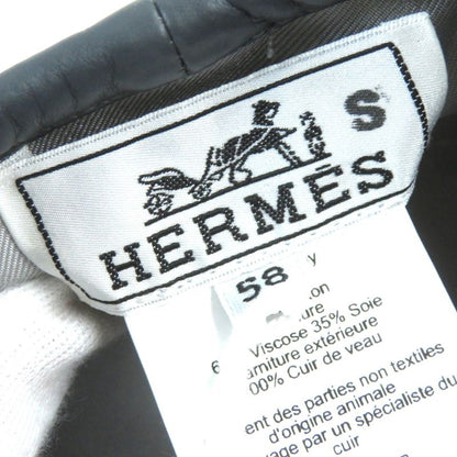 Hermes Saint Honore 100% Cotton Silver Hardware Serie Button Leather Trimmed
