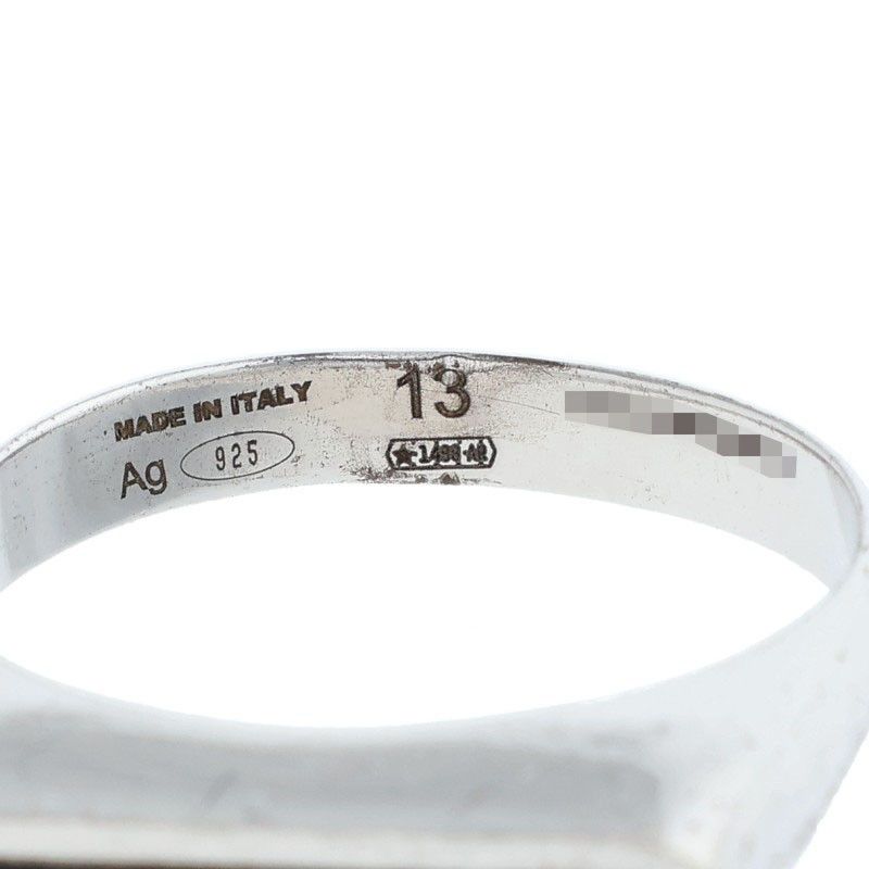 Prada Triangle Logo Silver Ring Men's #12