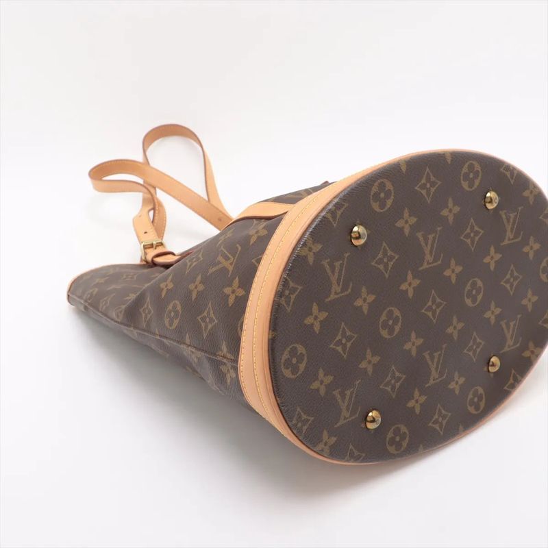 Louis Vuitton Monogram Bucket GM M42236 Leather Tote Bag Shoulder Hand A4 Brown