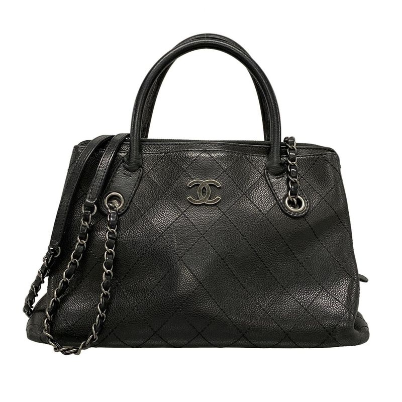 Chanel Shoulder Bag In The Mix Black 2way/chain Shoulder/vintage Silver Hardware