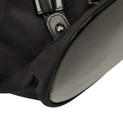 Gucci Bamboo Handbag Shoulder Bag 2WAY 003 2854 Black Nylon Leather Women's