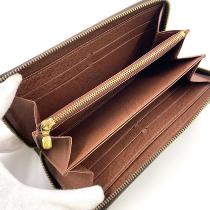 Louis Vuitton Zippy Wallet Monogram PVC Brown Round Zipper Long Wallet Gold