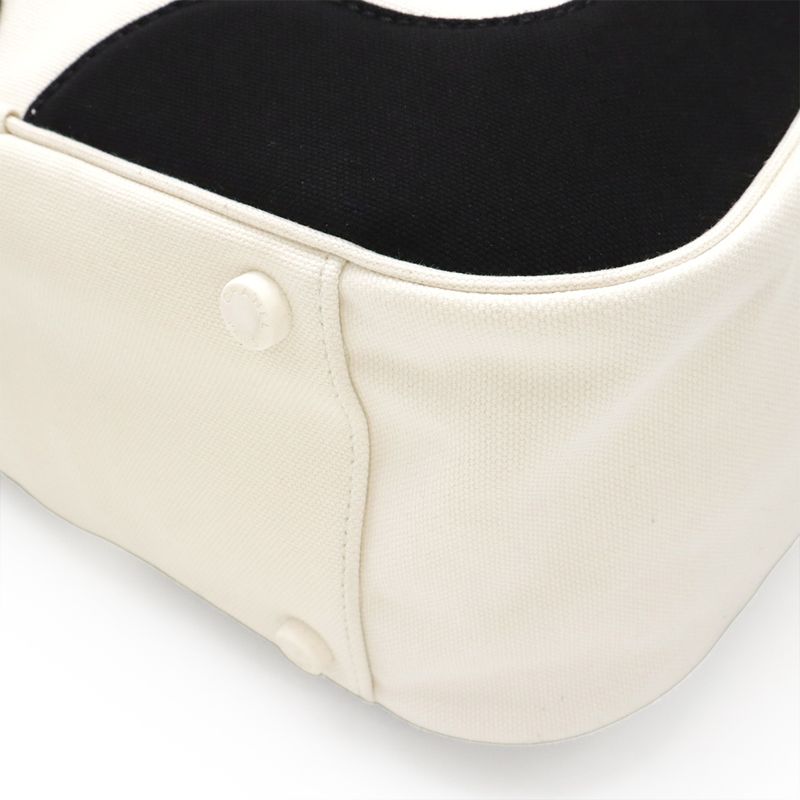 Chanel Coco Mark Marshmallow Bag Tote Bag Handbag Canvas Ivory White Black