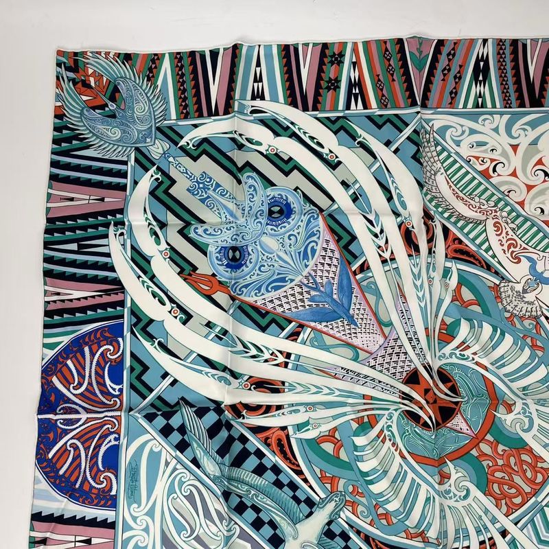Hermes Carre 90 Silk Scarf Kawa Ora Kawa Ora Multicolor