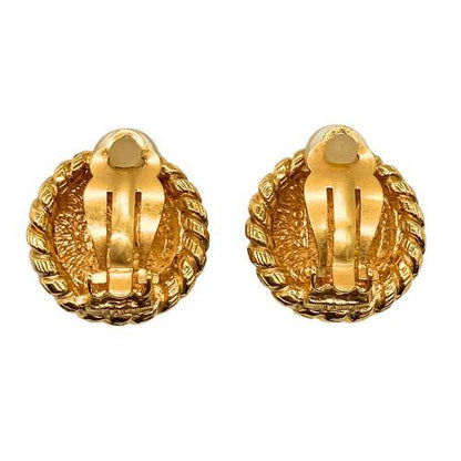 Chanel Earrings Plated Metal Plated Metal Coco Mark Round Gold