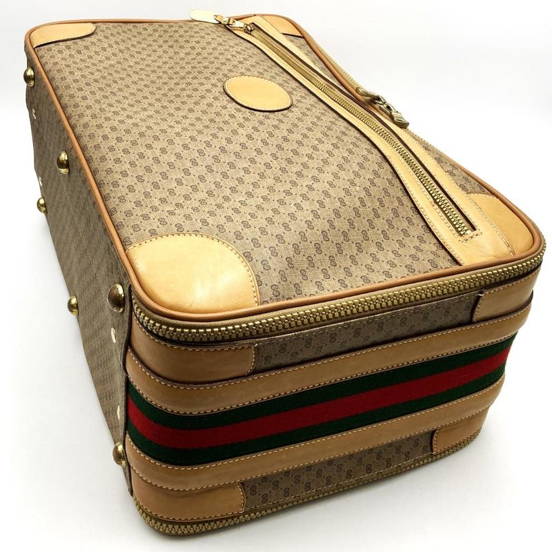 Gucci Old Gucci 011 067 0504 Micro GG Sherry Line Travel Bag Trunk Case