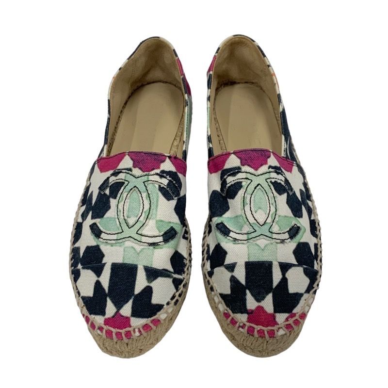 Chanel Flat Shoes Canvas Multicolor Here Mark Espadrilles