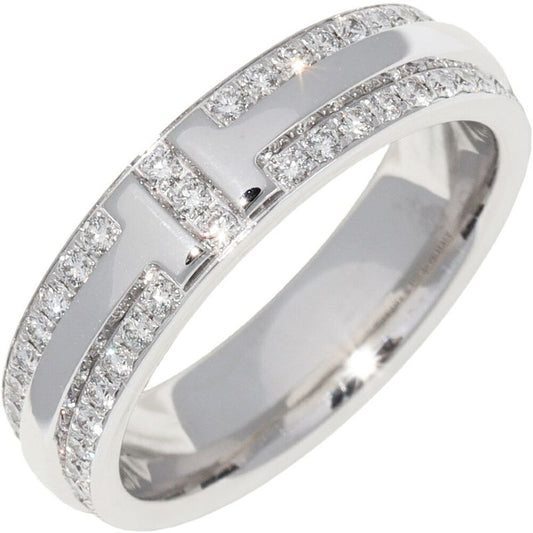 Tiffany & Co Ring 18K White Gold Diamond 040ct TTWO Narrow Ring Full Diamond