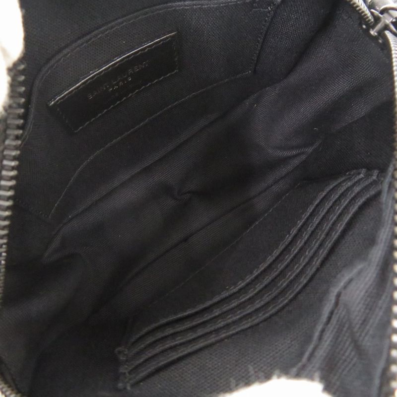 Saint Laurent Camera Bag Camp Nylon Lambskin Black Shoulder Bag Black 0596