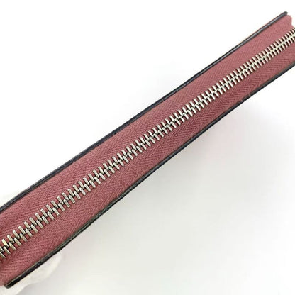 Gucci GG Blooms Round Zipper Leather X PVC Beige Wallet Silver