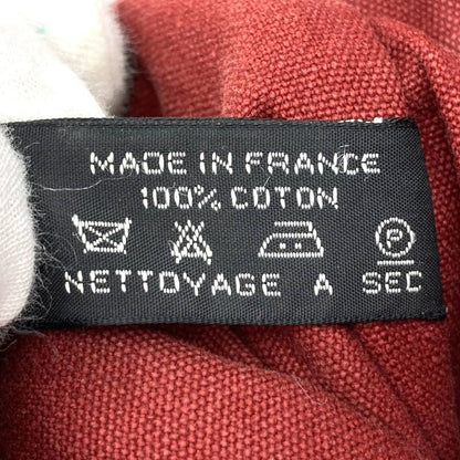 Hermes Fourre Tout MM Handbag Tote Bag Handbag Bag Silver Hardware Canvas Red