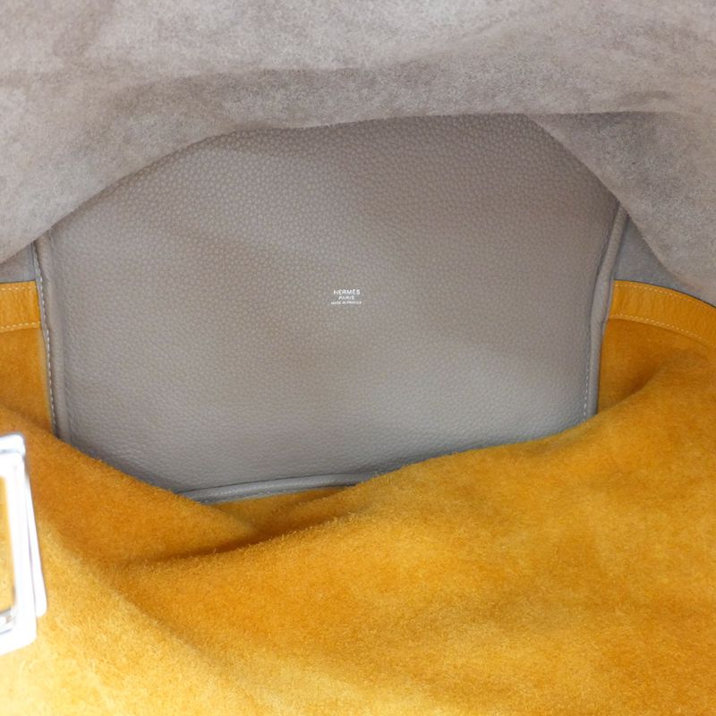 Hermes Picotin Lock T GM Handbag Gray X Yellow Silver Hardware P