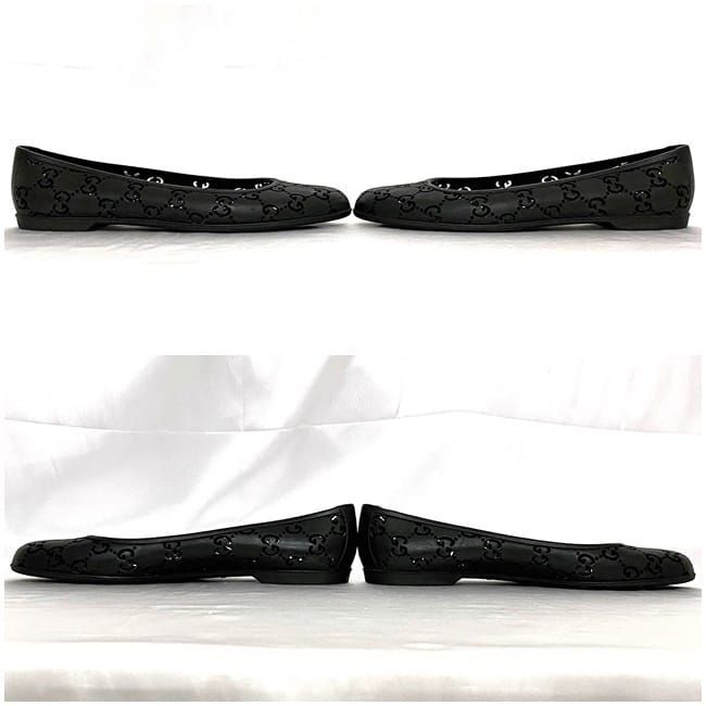 Gucci Flat Shoes Black Cima Excellent Condition 24.0cm (9.45in) Rubber Preowned