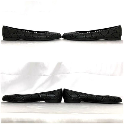 Gucci Flat Shoes Black Cima Excellent Condition 24.0cm (9.45in) Rubber Preowned