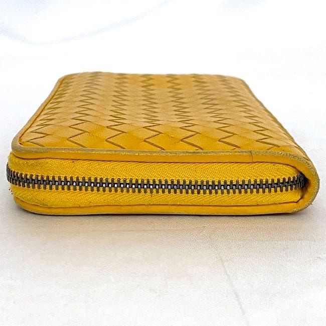 Bottega Veneta Round Zipper Long Wallet Ec21015 Yellow