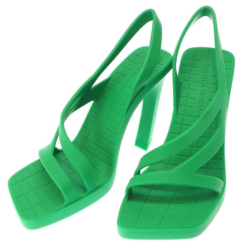 Bottega Veneta Jimbo Rubber Heel Sandals Green 36