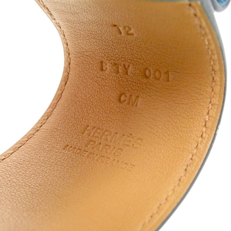 Hermes Elan Vorsoft Metal Blue Jean Blue B Engraved Bangle 0100 Hermes