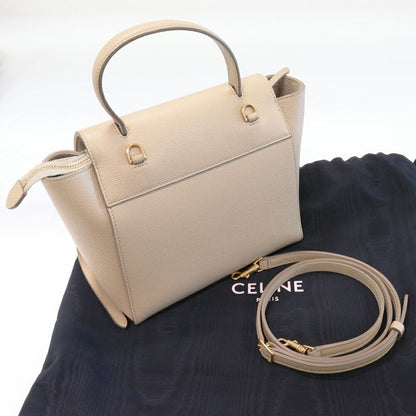 Celine Handbag Shoulder Bag Belt Bag Nano Grained Calf Light Taupe Gold