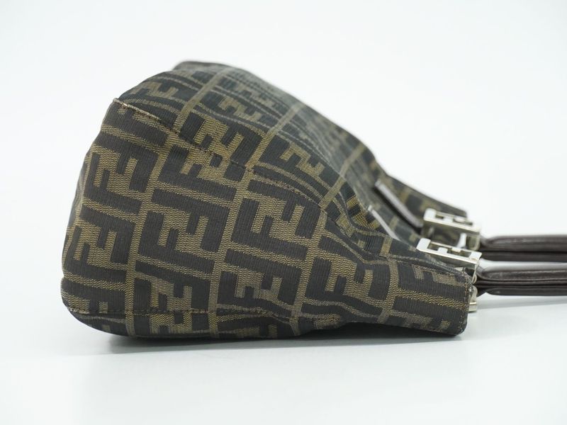 Authentic Fendi Zucca Tote Handbag Canvas Brown 26329 Zucca Bag Pre-owned