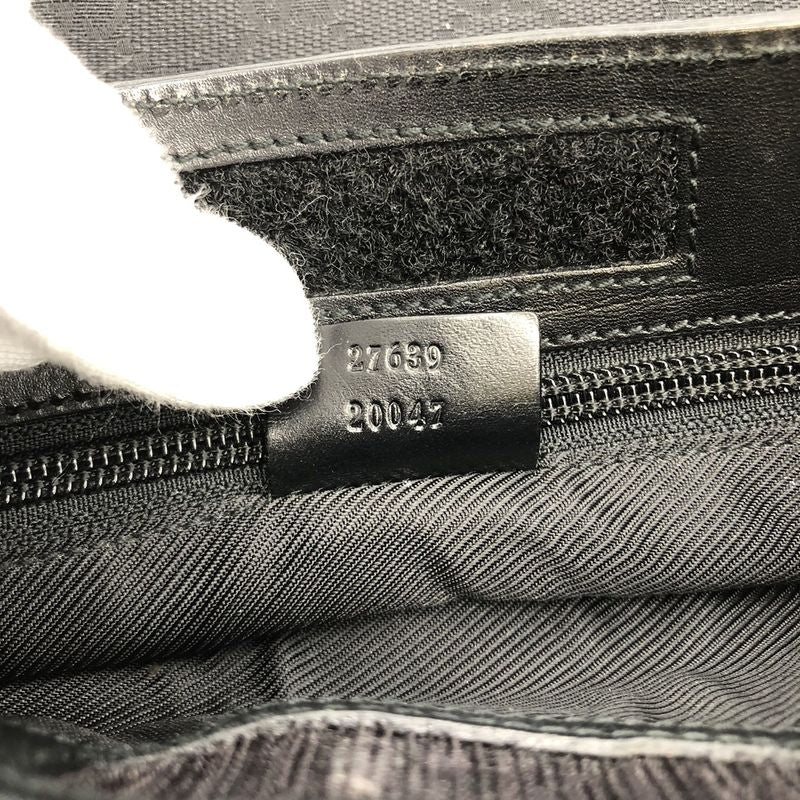 Gucci 27639 Light Shape Shoulder Bag Crossbody Black GG Canvas/leather Men